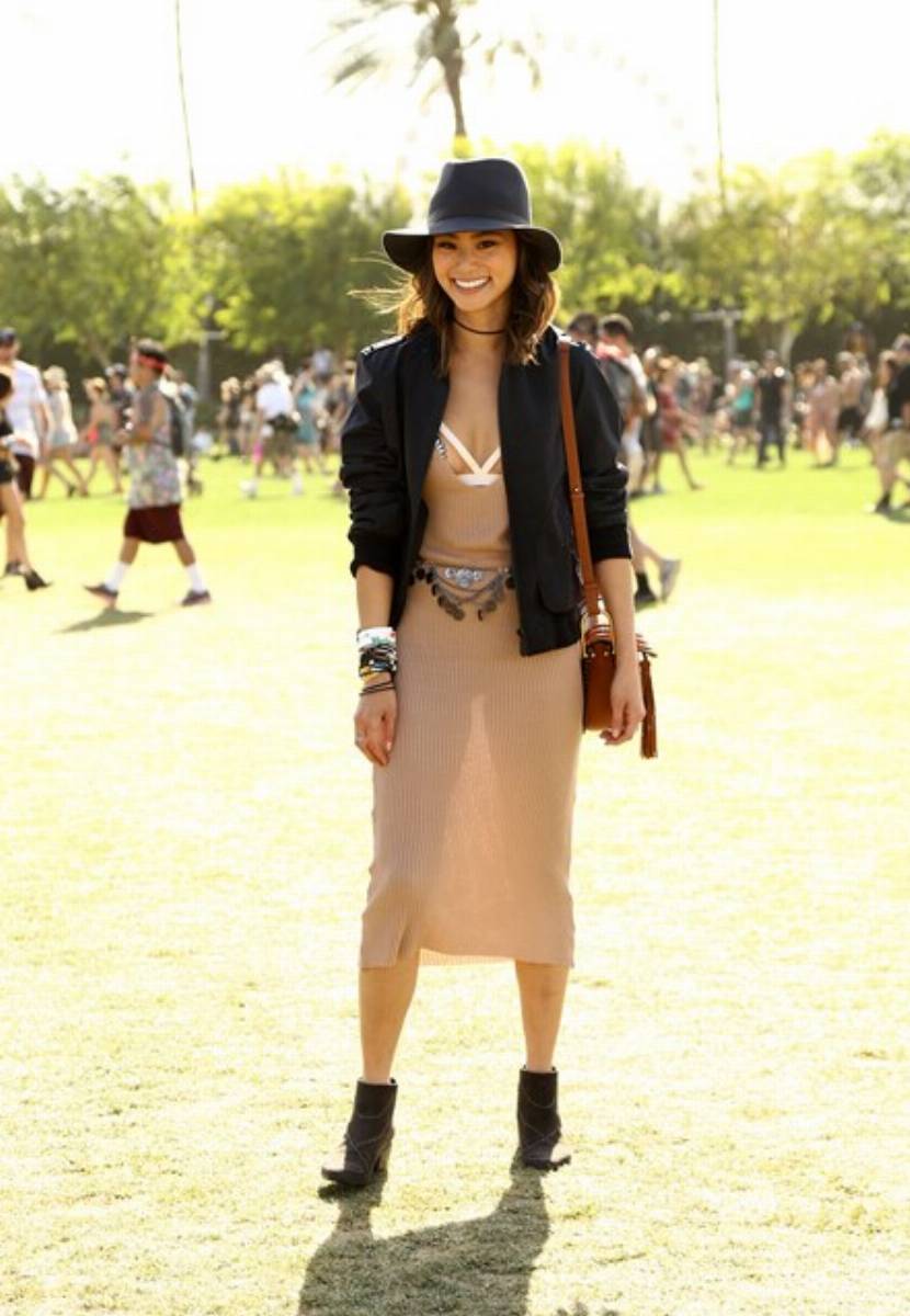Jamie Chung Wears Hunter Original To Coachella