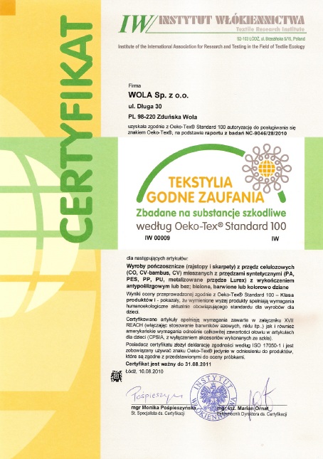 Certyfikat_OEKO-TEX