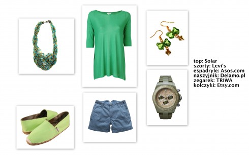 Go green3 stylizacje lato 2012, zielony, zielona sukienka, zielone dodatki