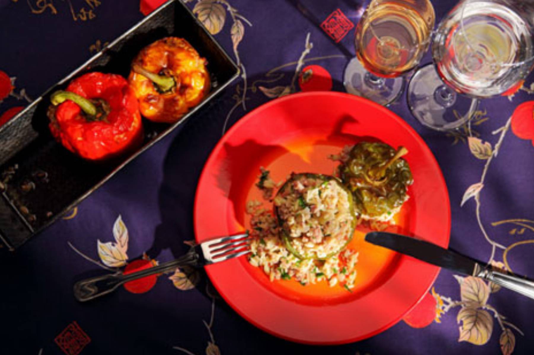 Papryka z makaronem ryzowym