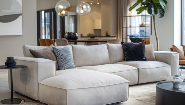 modna sofa w salonie