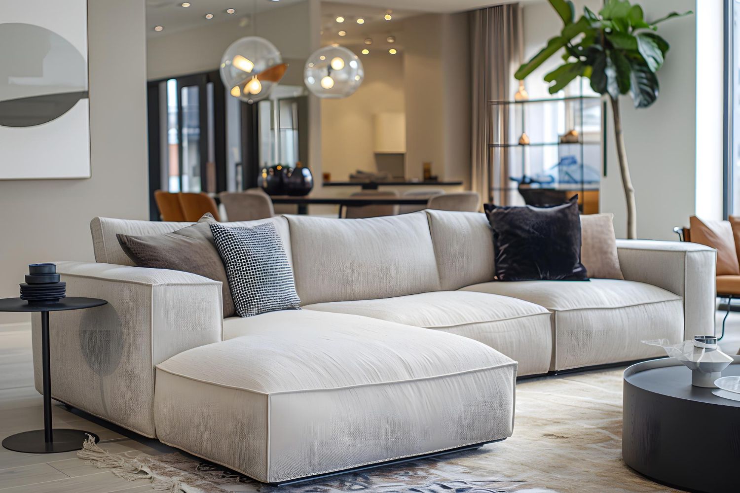 modna sofa w salonie