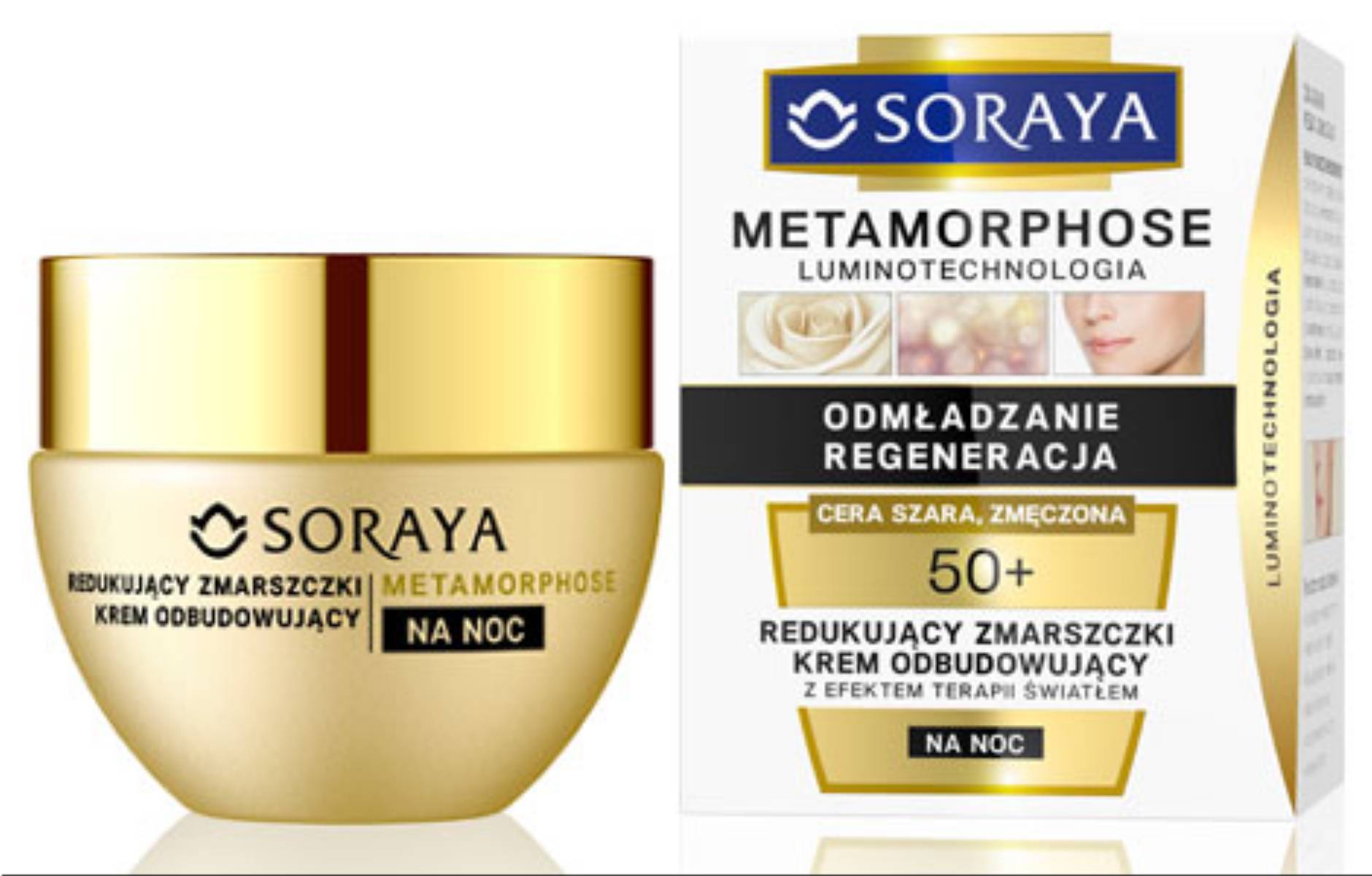 Soraya Metamorphose Redukujacy zmarszczki krem odbudowujacy na noc z efektem terapii swiatlem