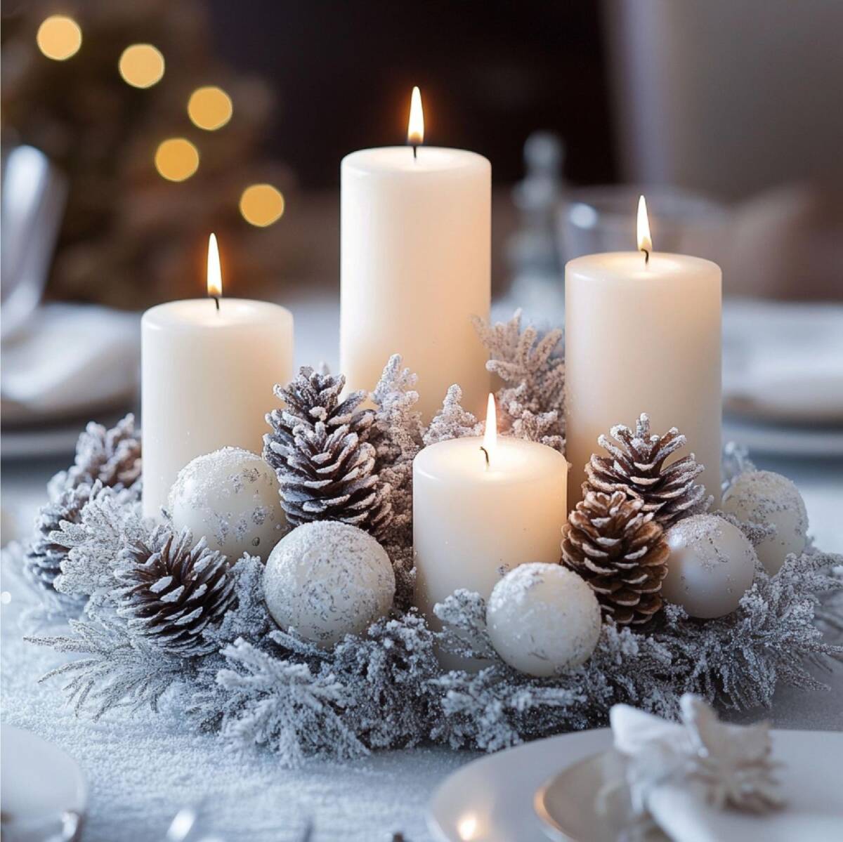 białe świece dekoracje