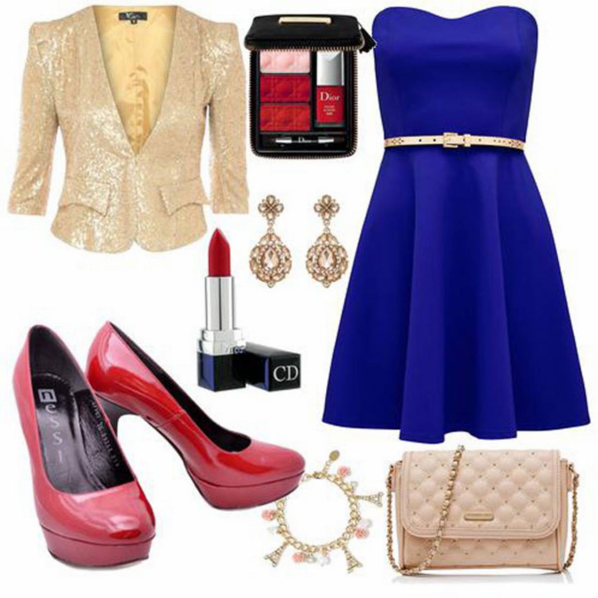 rozkloszowana kobaltowa sukienka na studniówkę