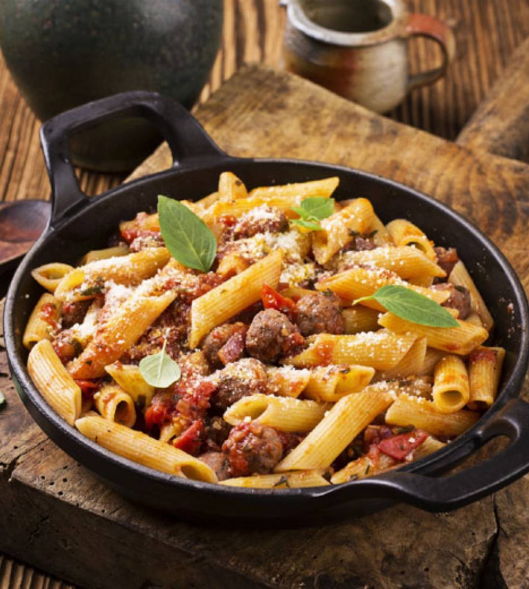 Makaron penne z pulpecikami