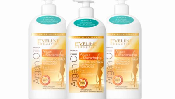 Nowość Eveline Cosmetics: Ujędrniająco-nawilżający balsam do ciała Argan 3 w 1 Argan + Macadamia