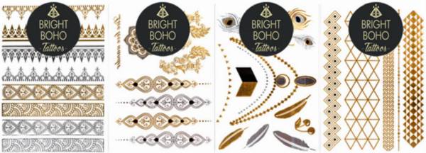 złote tatuaże bright-boho