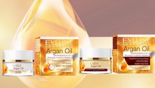 Spektakularny efekt odmłodzenia skóry z kremami 50+ Argan Oil Eveline Cosmetics