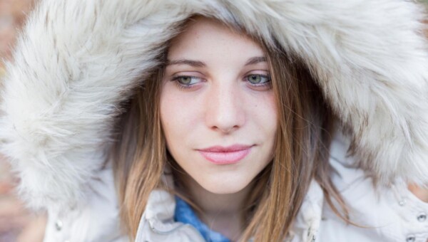 portret kobiety zimą