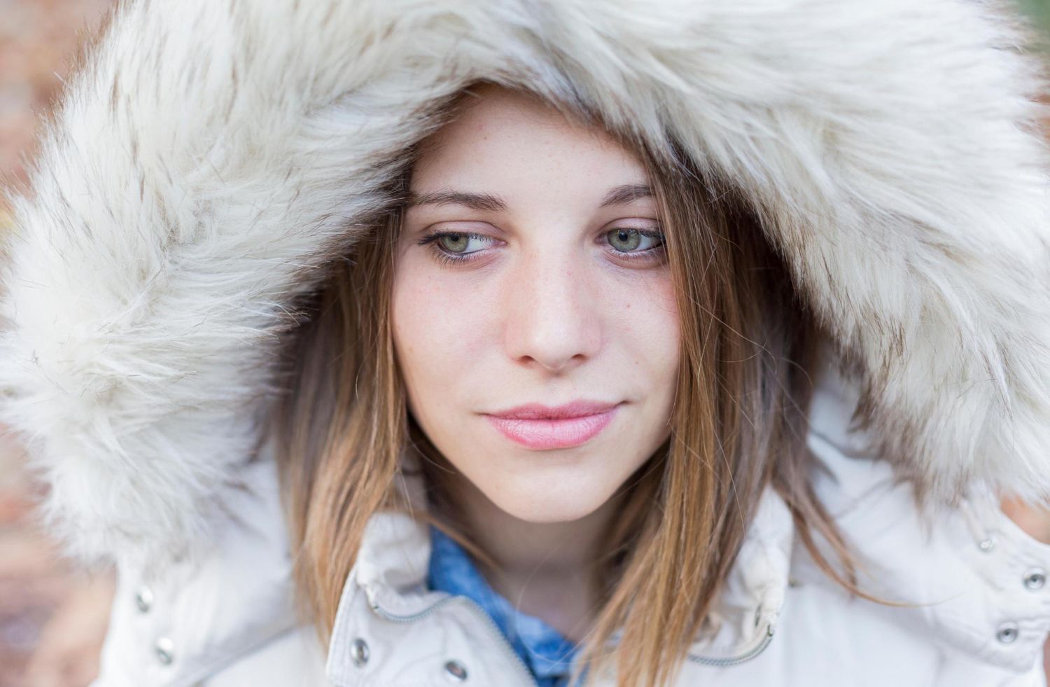 portret kobiety zimą