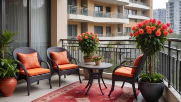 Balkon z elementami azjatyckimi,