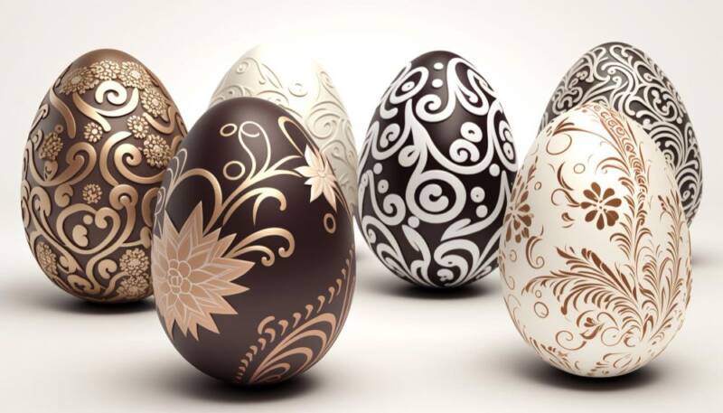 fr jajka biało czarne i złote