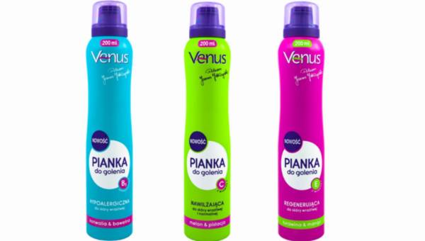 Owocowe pianki do golenia marki Venus