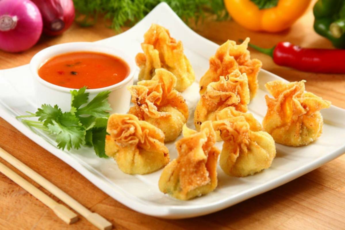 Chińskie sakiewki z kurczakiem