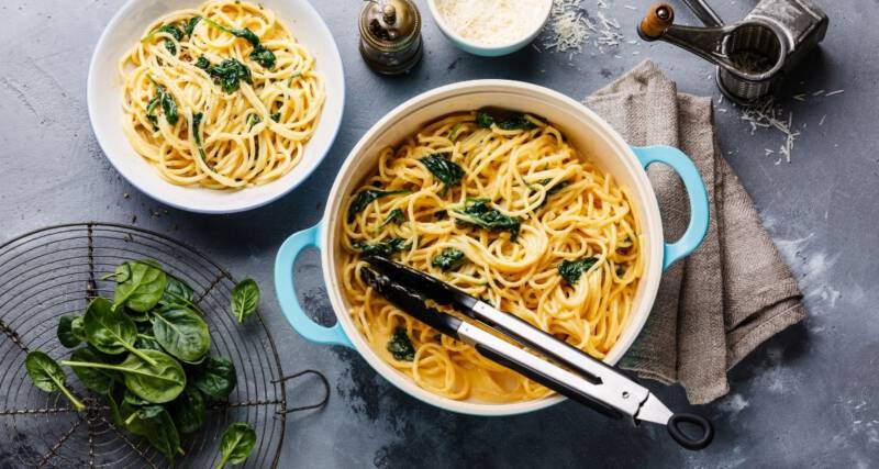 Makaron ze szpinakiem przepis