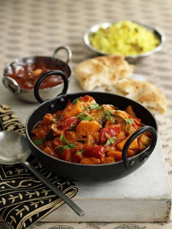 Masala ze słodkich ziemniaków i bakłażana