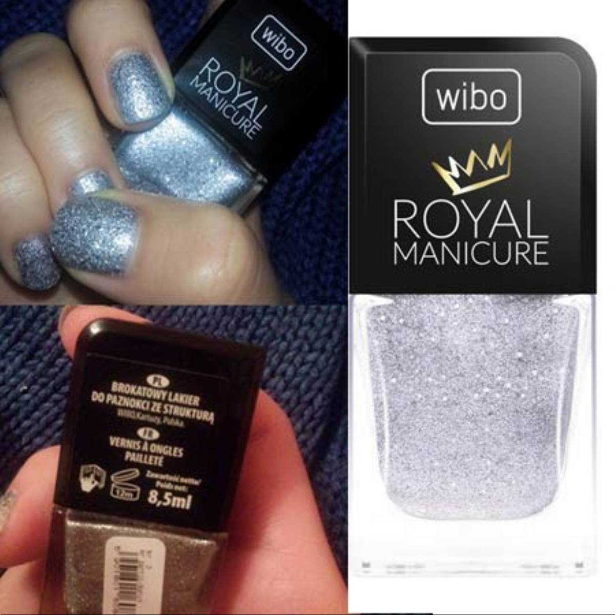 Opinie o Wibo, Lakier do paznokci z brokatem ROYAL MANICURE