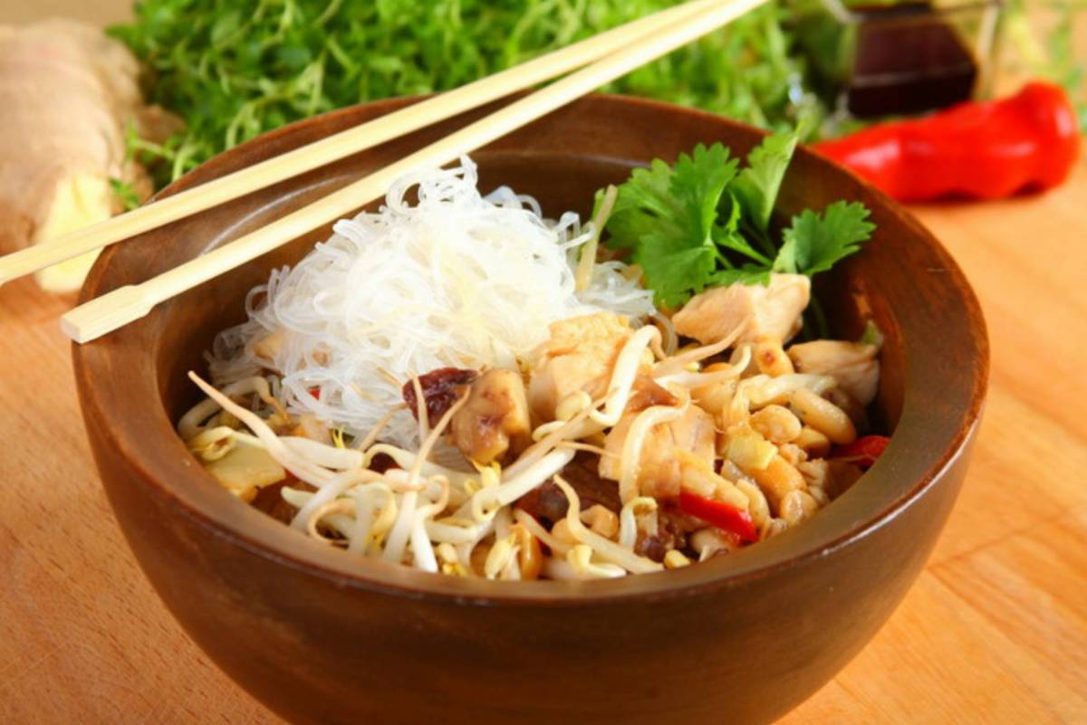 Imbirowy kurczak z fasolą