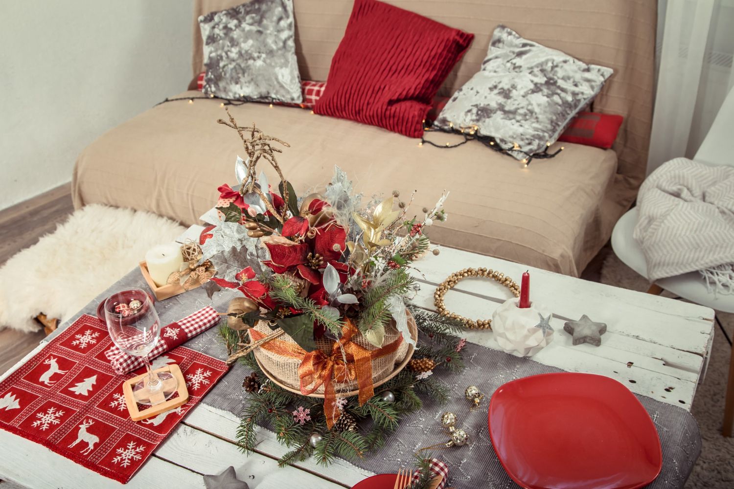 udekorowane świątecznie meiszkanie