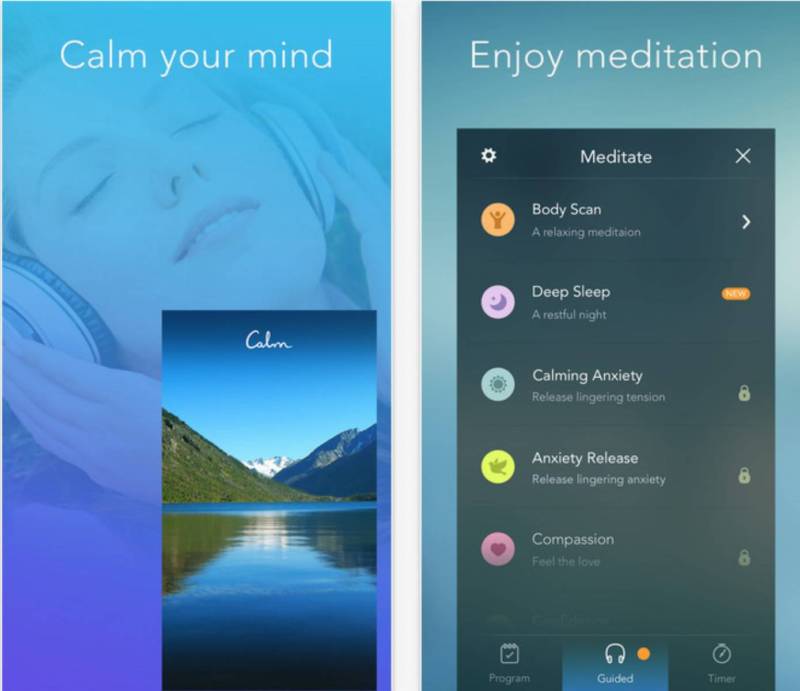 jak szybko zasnąć aplikacja-calm