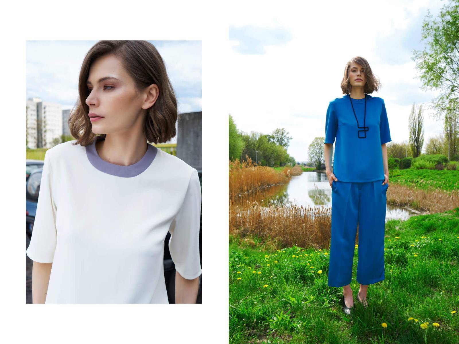 Mondrianista_KOSMAL_kampania3_Cruise16_Tshirt_ecru_niebieski_480zl_spodnie_z_kantem_3-4_550zl_LR