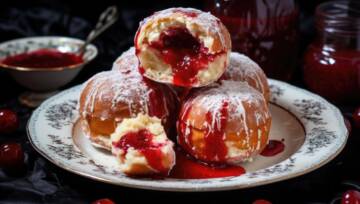 Bezglutenowe pączki z malinami