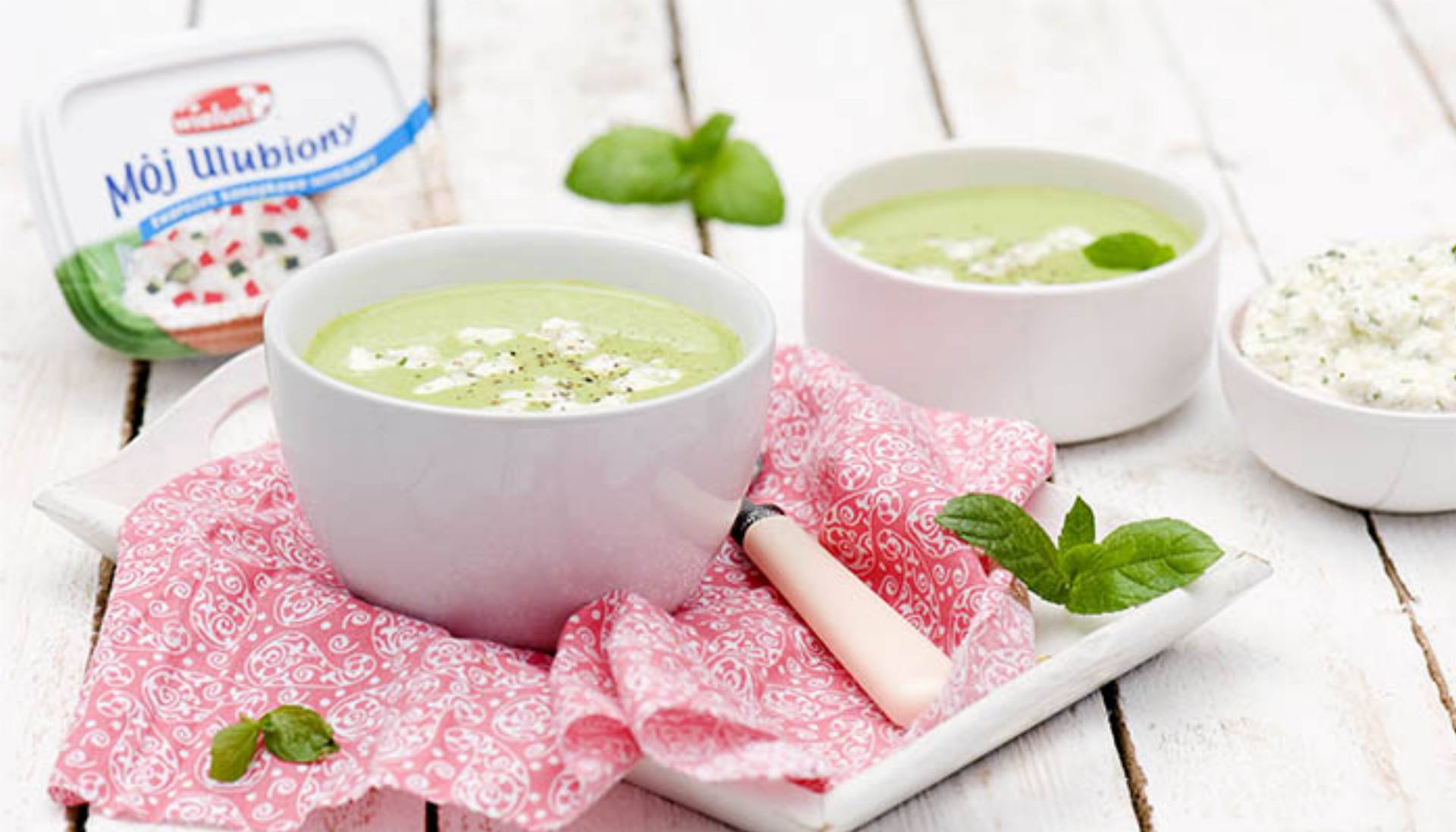 miętowy krem z groszku