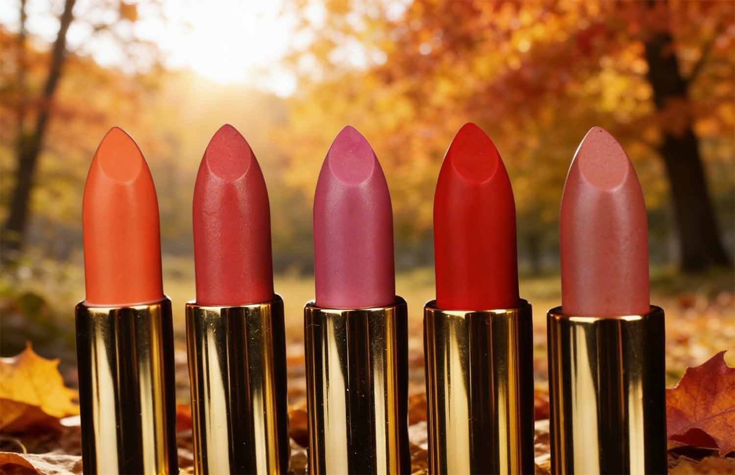 Jesienne pomadki – kapsuła kolorów: nude, ceglana czerwień, bordo i brąz