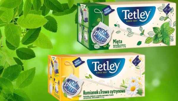 Herbatki ziołowe Tetley w torebkach „wyciśnij i smakuj”