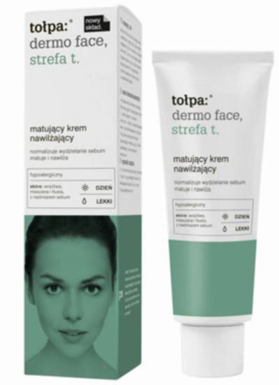 tołpa, dermo face strefa t. matujący krem nawilżający, lekki na dzień tołpa, dermo face strefa t. matujący krem nawilżający, lekki na dzień