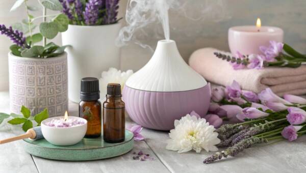 aromaterapia w kolorze fioletu