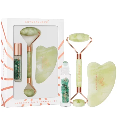 Roller jadeitowy w ekskluzywnym zestawie - Jade beauty set