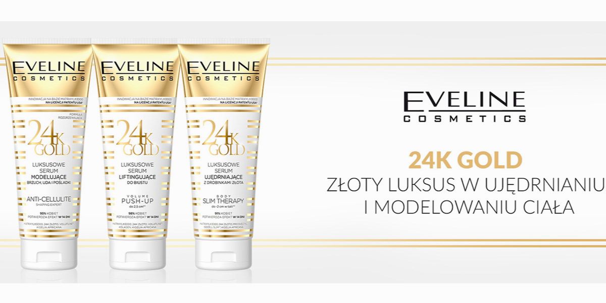 Kosmetyki Eveline Cosmetics z drobinkami złota - KobietaMag.pl