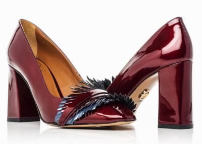 buty marki baldowski - but na obcasie bordowy