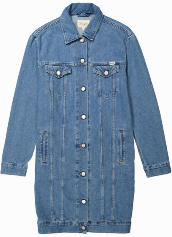 Wrangler White & Blue Logo - jeansowa koszula