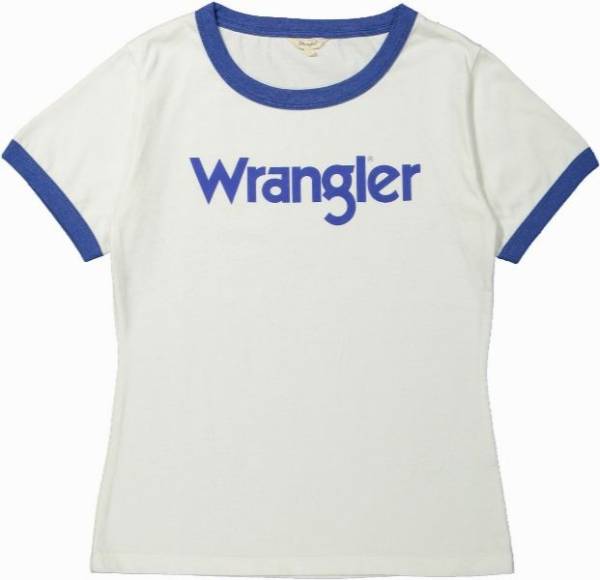 Wrangler White & Blue Logo - t-shirt z logiem wrangler