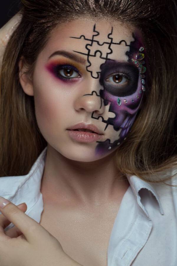 makijaż dla nastolatki na Halloween makijaż dla nastolatki na Halloween