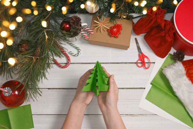 3D choinka papierowa