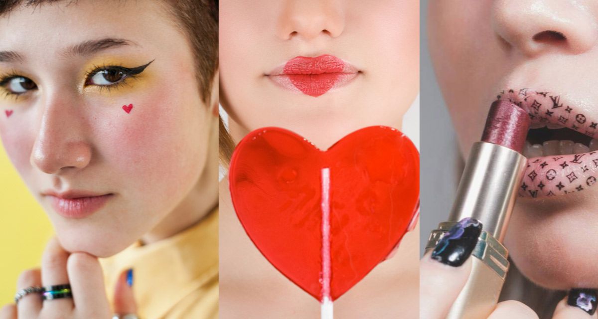 Make-up z serduszkami Make-up z serduszkami