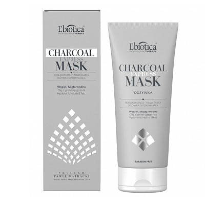 L’biotica, Charcoal Express Mask, Odbudowująco- Nawilżająca Odżywka Detoksykująca