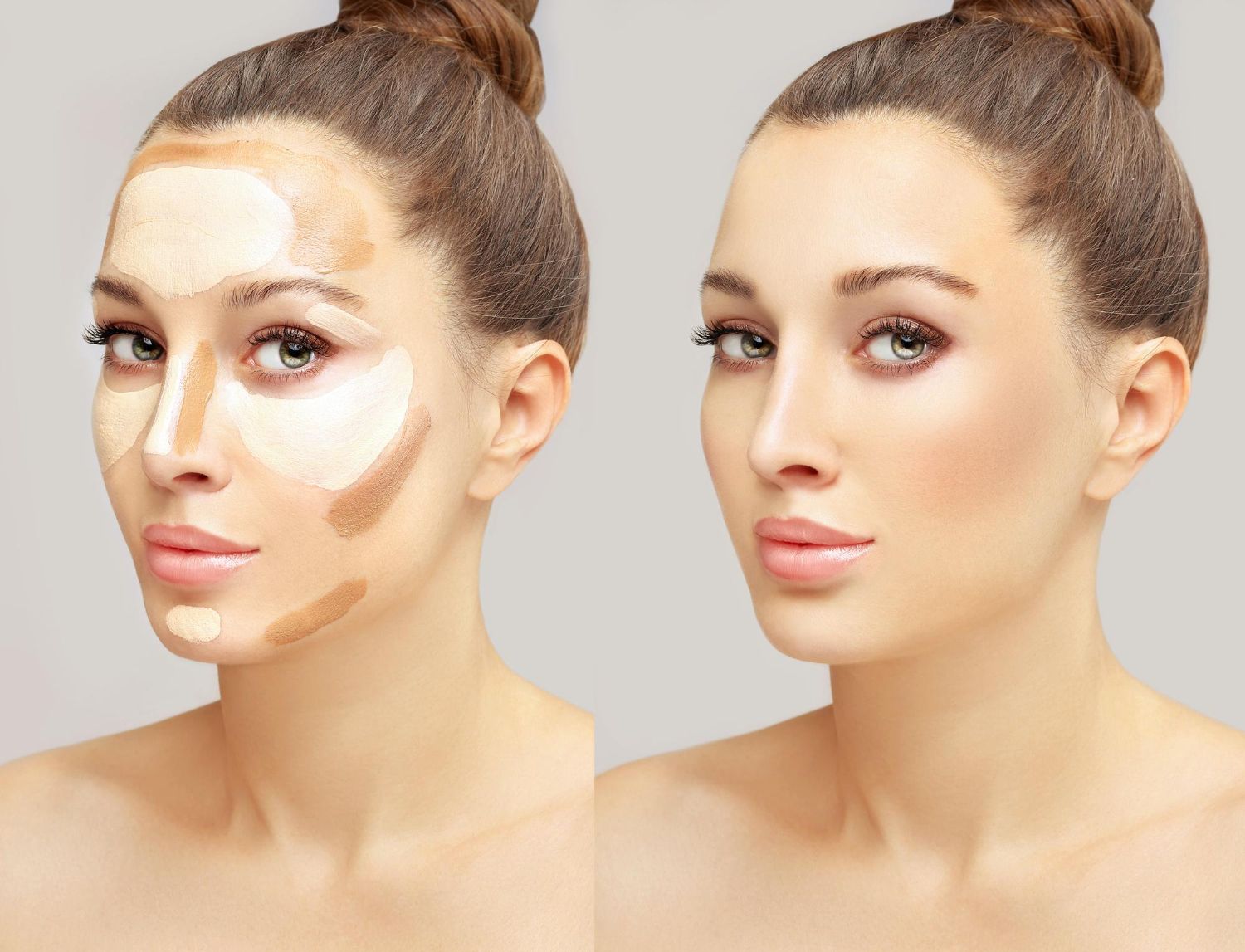 konturowanie twarzy na sucho