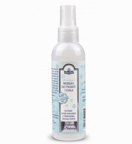 Odświeżająca mgiełka do twarzy i ciała na bazie wody termalnej z Uzdrowiska Iwonicz  Odświeżająca mgiełka do twarzy i ciała na bazie wody termalnej z Uzdrowiska Iwonicz