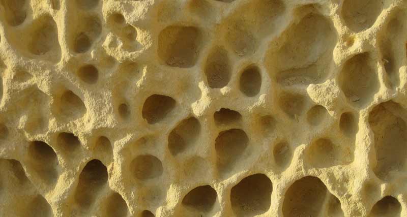 Test na trypofobię erozja skał wapiennych