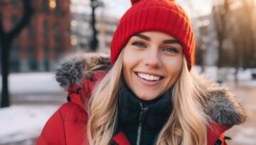 piękna dziewczyna w zimowej czapce