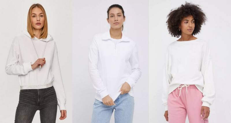 Dresy damskie na jesień 2021 biała bluza Dresy damskie na jesień 2021 biała bluza