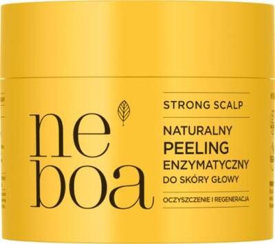 NEBOA Strong Scalp – enzymatyczny peeling do skóry głowy z papainą, olejkiem miętowym i postbiotykiem, odświeżenie i wsparcie mikrokrążenia.