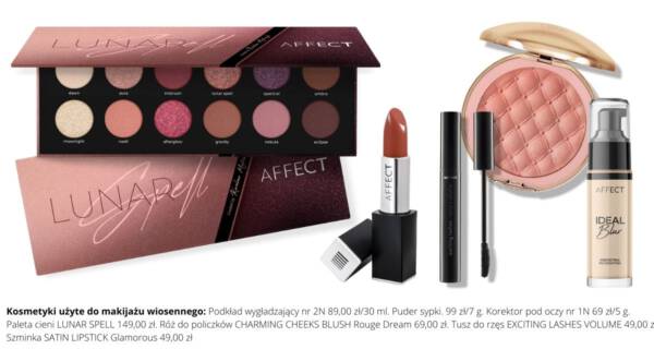 Kosmetyki użyte do makijażu wiosennego AFFECT
