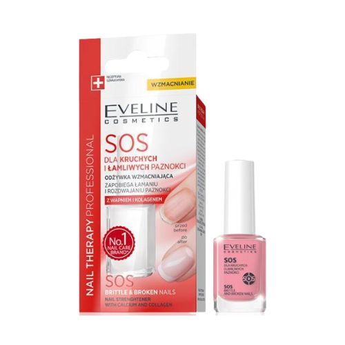 Eveline, Nails Therapy Professional, SOS Odżywka wzmacniająca z wapniem i kolagenem