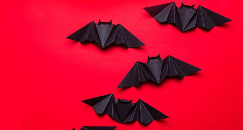Nietoperze z papieru na Halloween